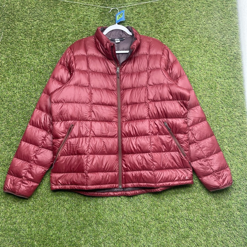 REI Co-op Down Jacket Womens 2XL Red Puffer Quilted Full Zip Lightweight
